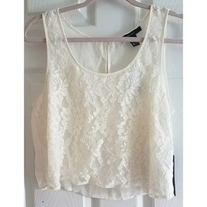 NWT Forever 21 lace crop top tank top